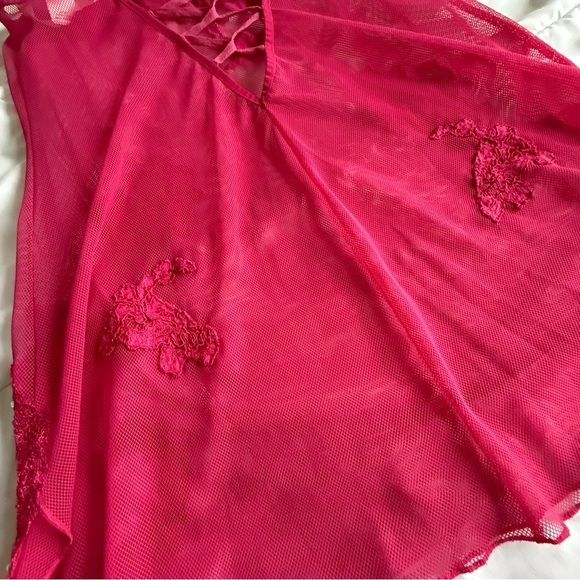Vintage Victoria’s Secret Mesh Embroidered Babydoll Slip Women’s S Y2K Pink - Picture 9 of 13